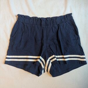 H&M Blue and White Athletic Shorts with Sporty Stripes